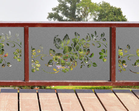 80"x30" - Floral Design Metal Fence/Gate Panel Insert - Madison Iron and Wood