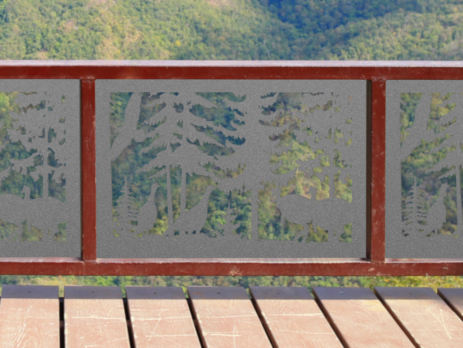80"x30" - Turkey Scene Fence/Gate Panel Insert - Madison Iron and Wood