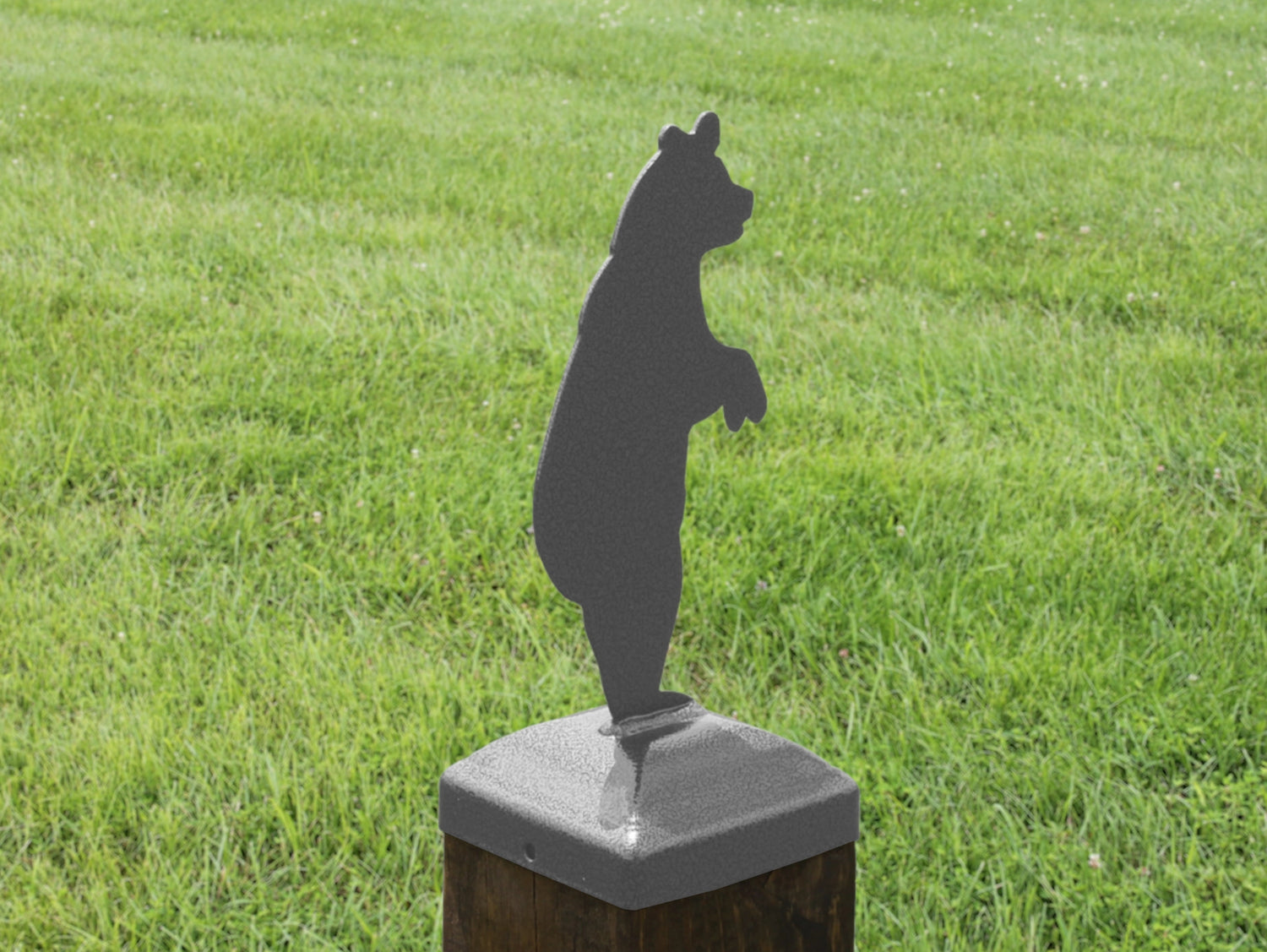 4x4 Bear Standing Post Cap (Fits 3.5 x 3.5 Post Size) - Madison Iron and Wood