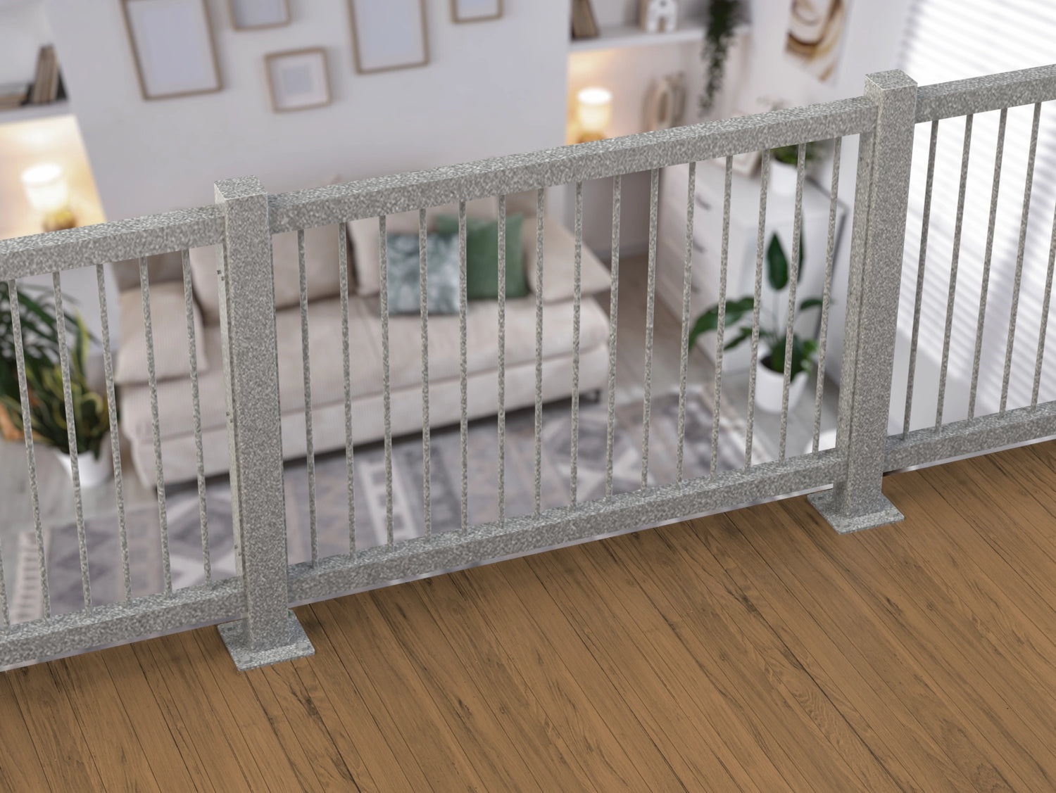 80"x30" - Round Spindle Railing Panel Insert - Madison Iron and Wood