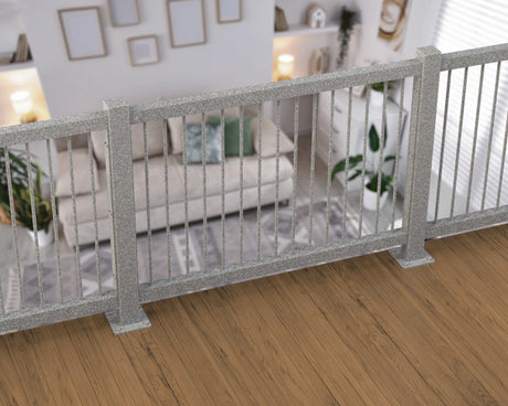 80"x30" - Round Spindle Railing Panel Insert - Madison Iron and Wood