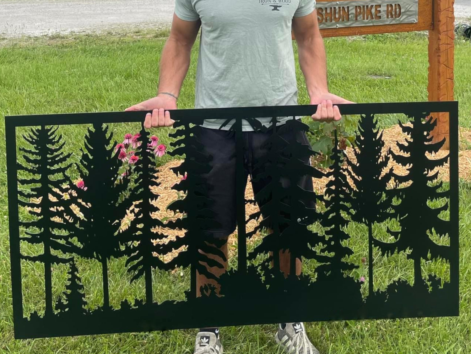 80"x30" - Forest Landscape Fence/Gate Panel Insert - Madison Iron and Wood