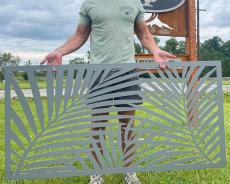 80"x30" - Palm Leaf Pattern Fence/Gate Panel Insert - Madison Iron and Wood