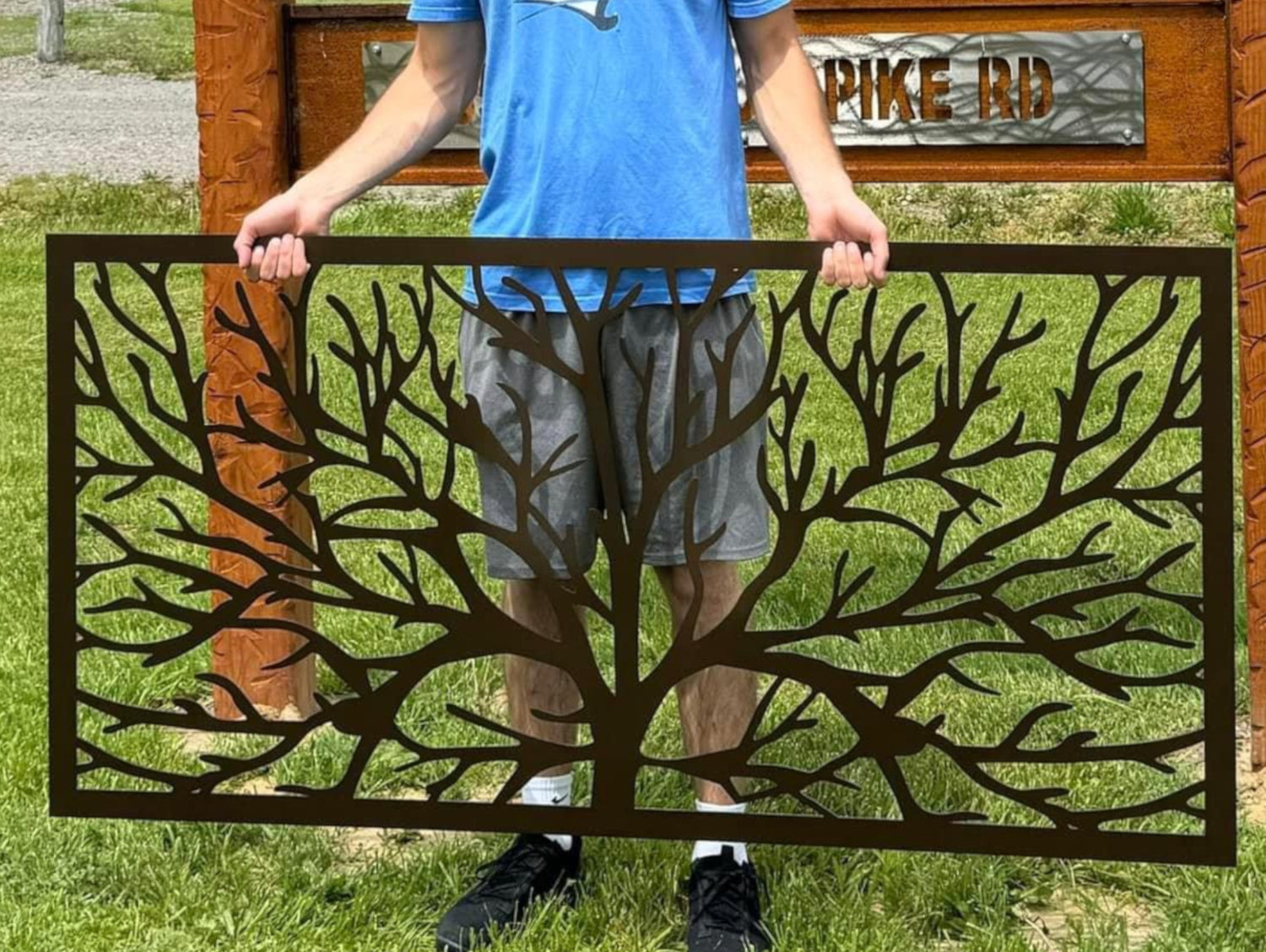 80"x30" - Bare Tree Fence/Gate Panel Insert - Madison Iron and Wood