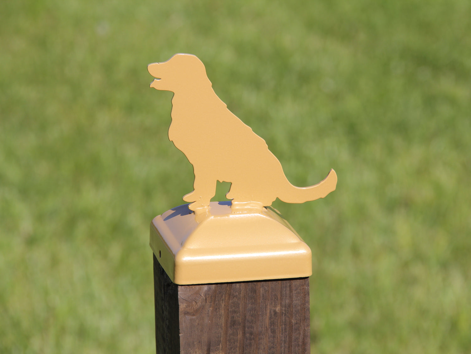 True Size 6x6 Post Cap with Dog or Cat Finial Choice - Madison Iron and Wood