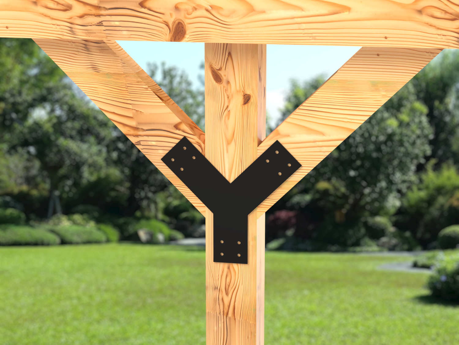 Y Bracket for 4" Post 45 Degree Legs - Madison Iron and Wood