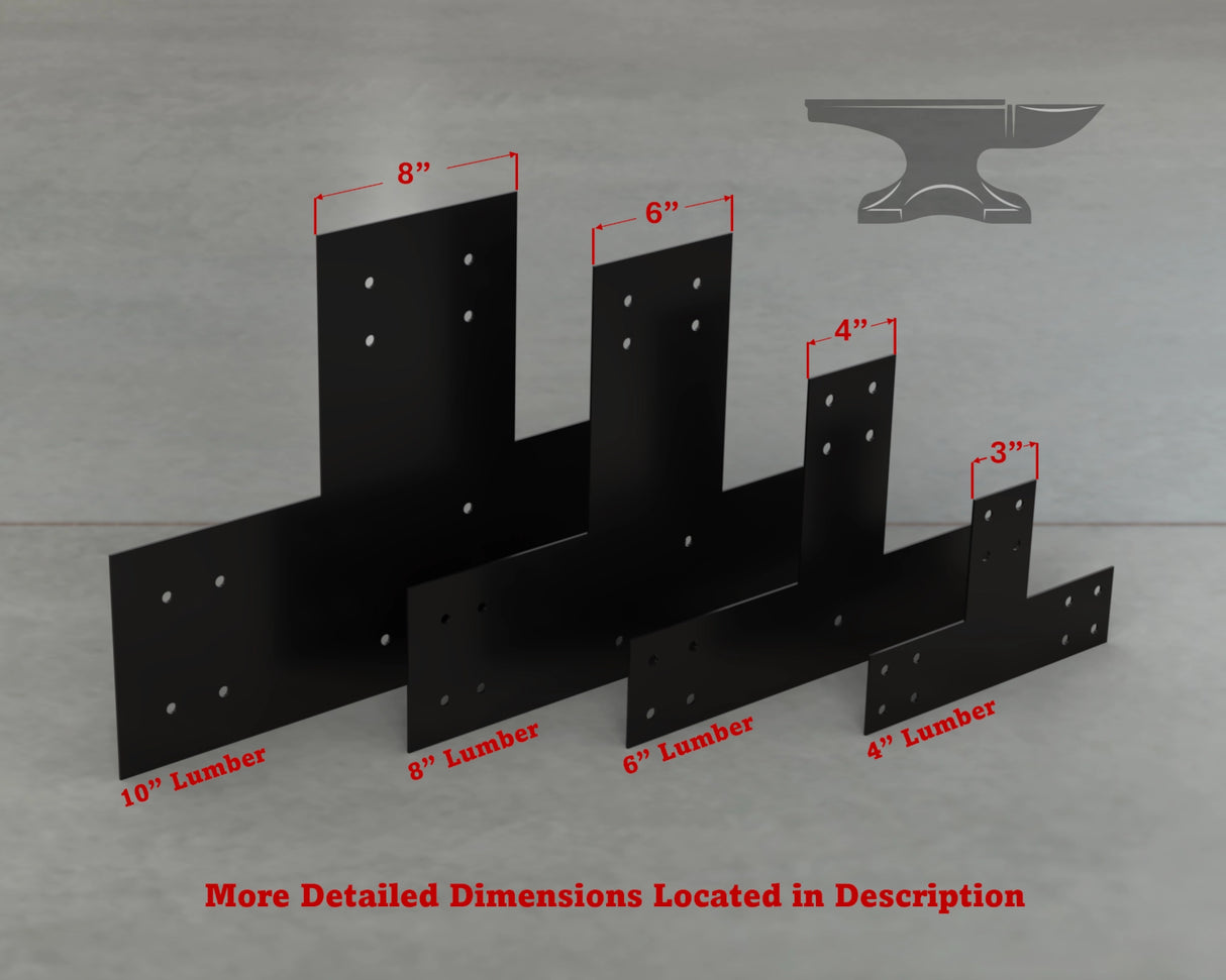 Industrial Style T Brackets - Various Sizes