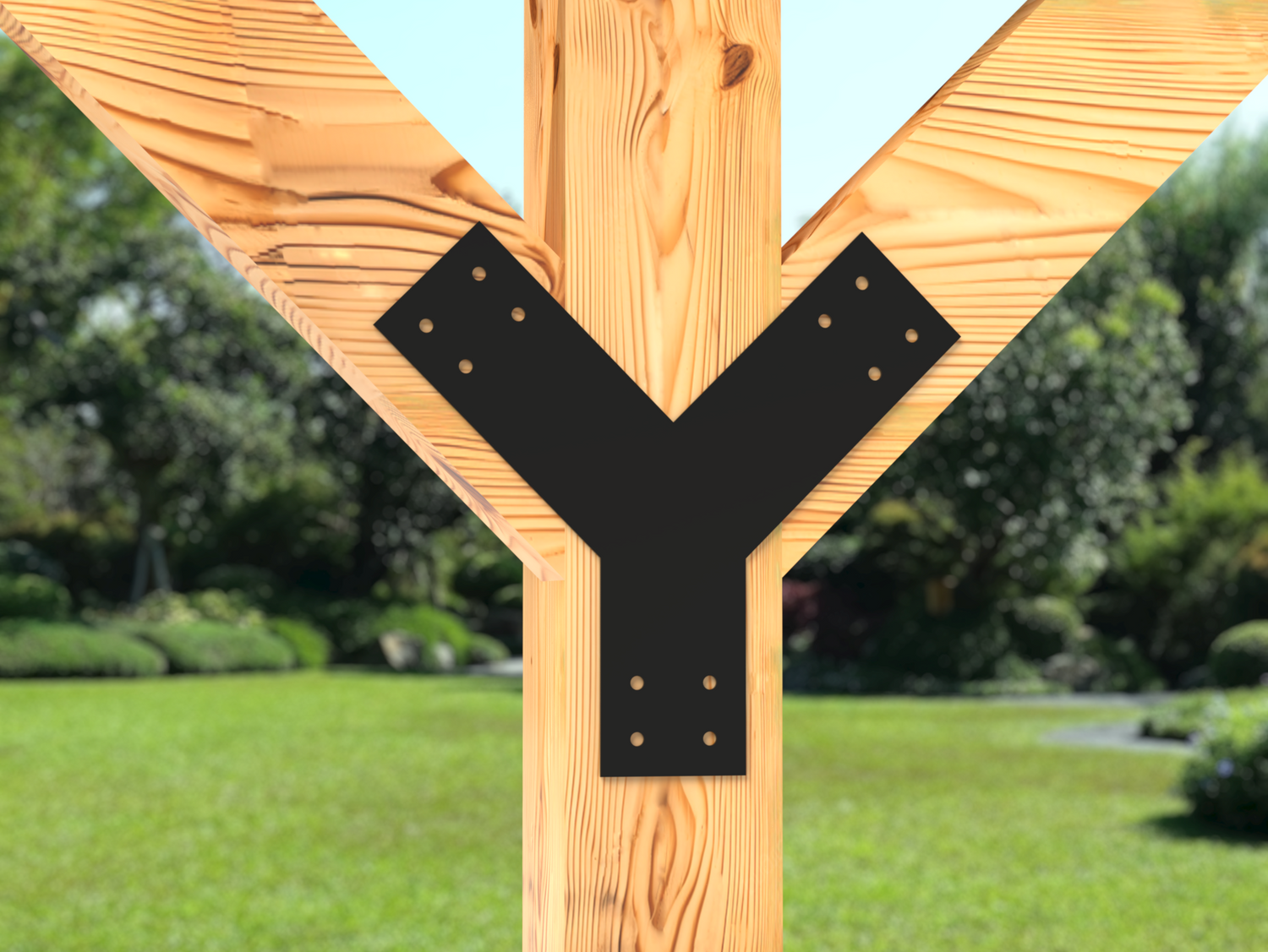Y Bracket for 4" Post 45 Degree Legs - Madison Iron and Wood