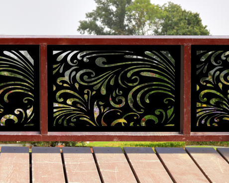 80"x30" - Elegant Scroll Design Fence/Gate Panel Insert - Madison Iron and Wood