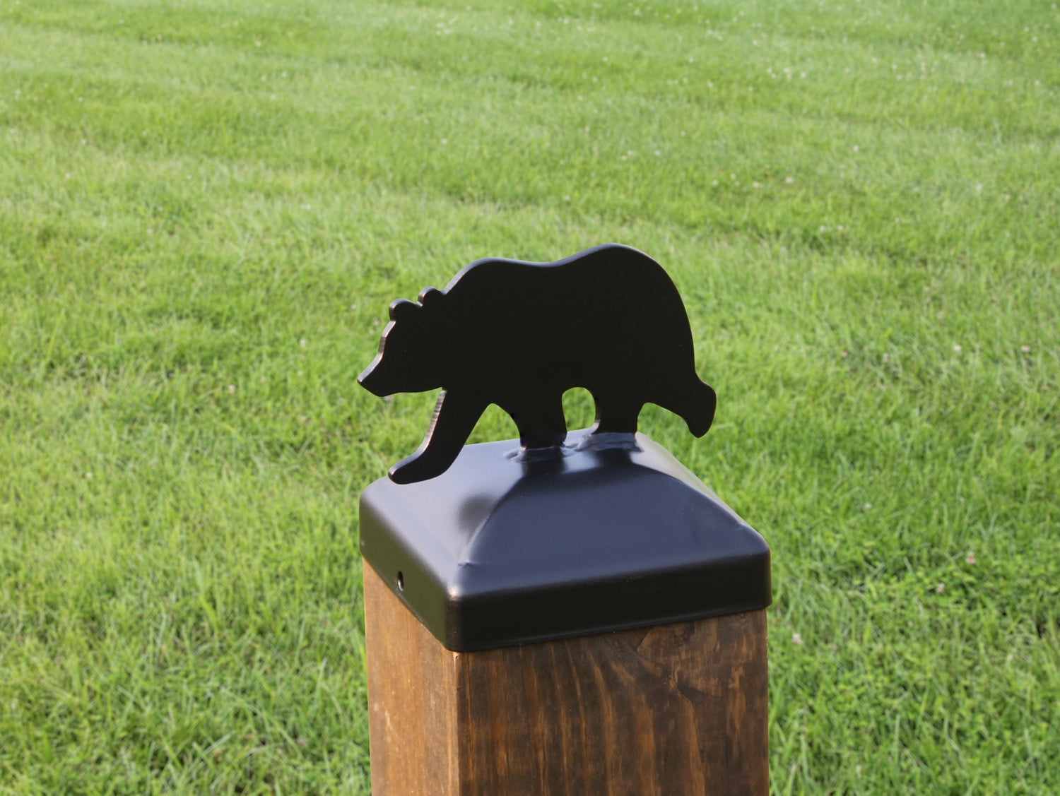6X6 Bear Walking Post Cap (5.5 x 5.5 Post Size) - Madison Iron and Wood