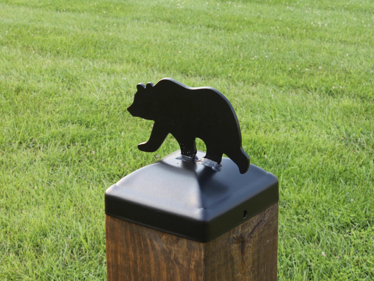 6X6 Bear Walking Post Cap (5.5 x 5.5 Post Size) - Madison Iron and Wood