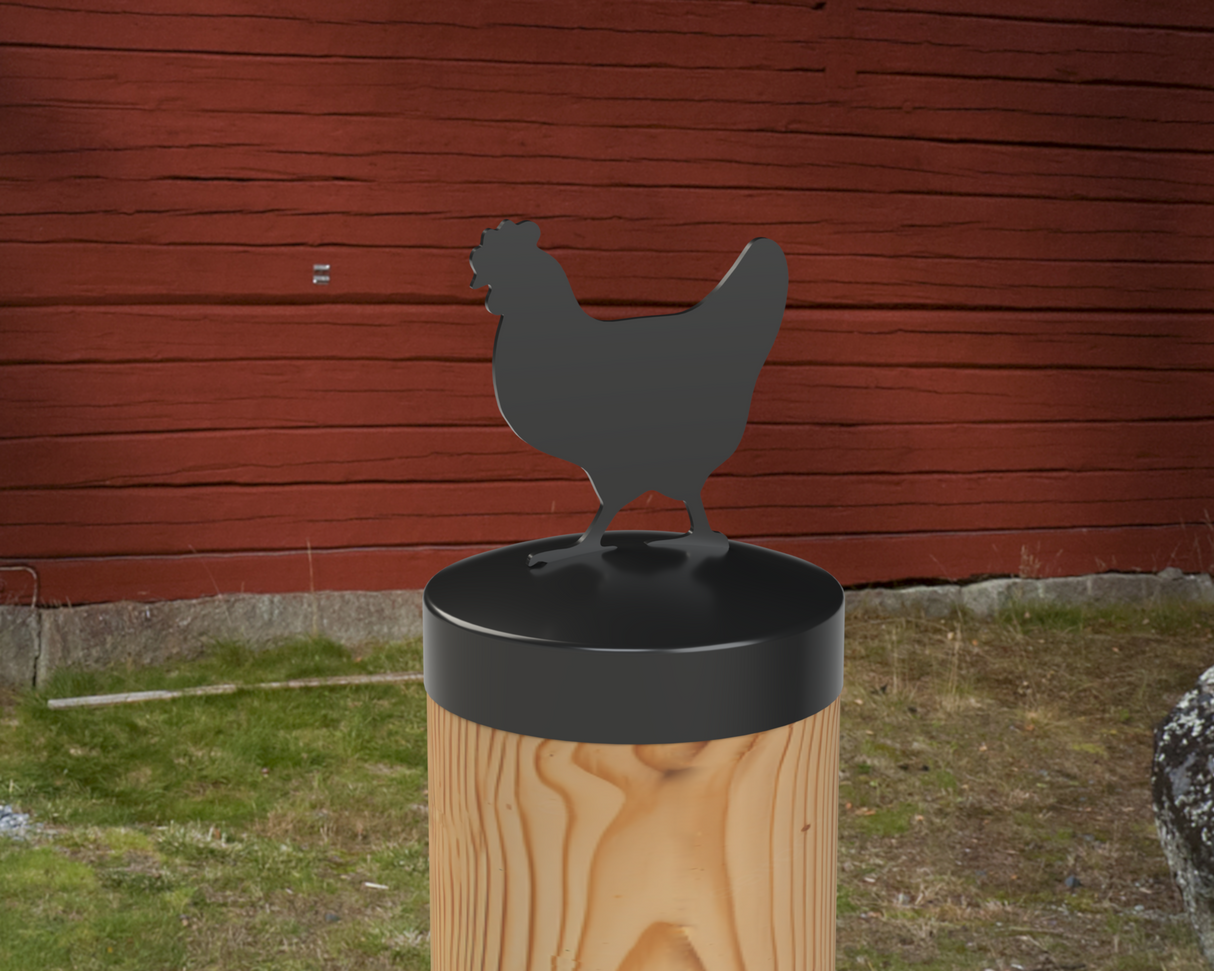 Chicken, Round Post Cap (4x4 Round Post Size) - Madison Iron and Wood