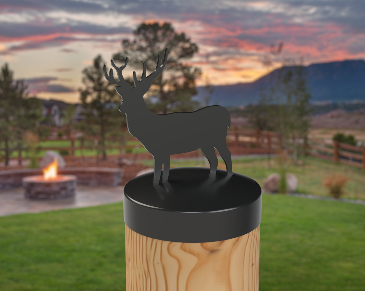 Deer, Round Post Cap (4x4 Round Post Size) - Madison Iron and Wood