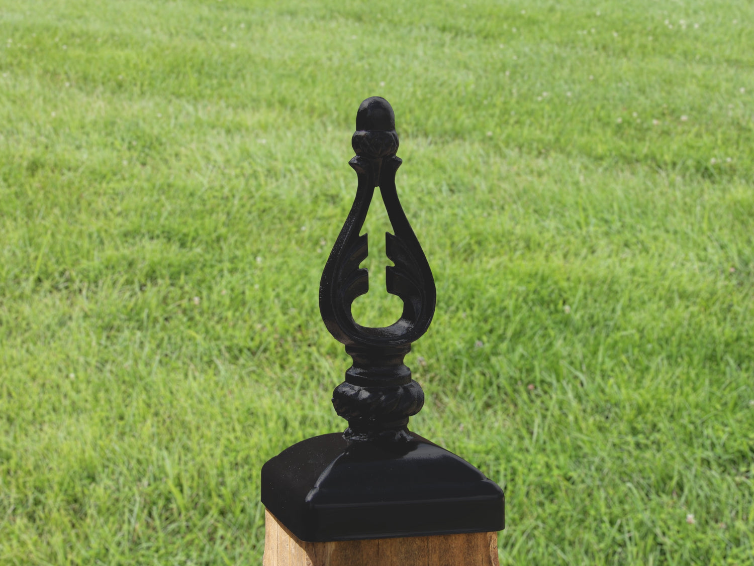 4X4 Wrought Iron Acorn Top Post Cap (Fits 3.5 x 3.5 Post Size) - Madison Iron and Wood