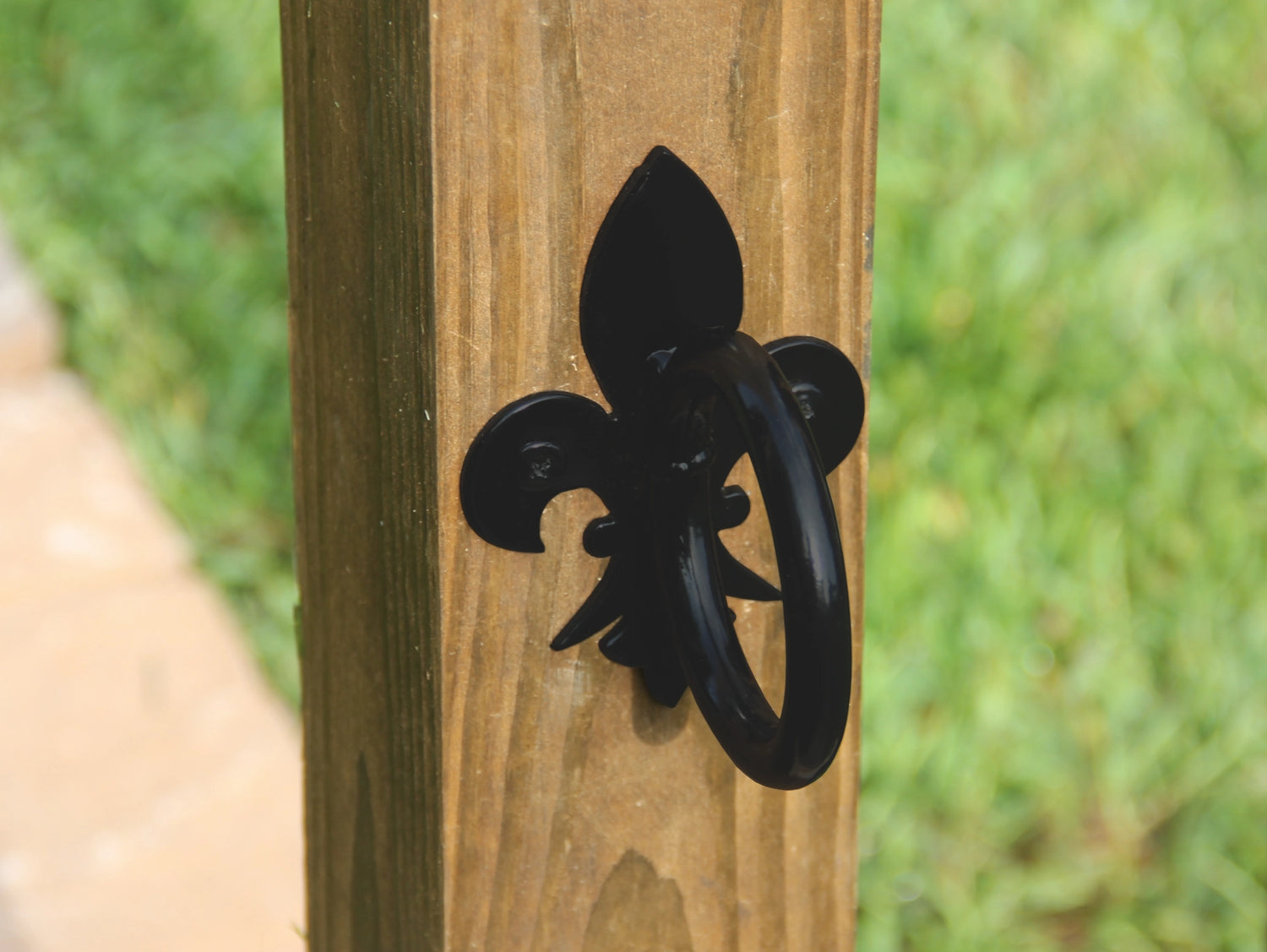 Fleur De Lis Nautical Rope Ring, String Light holder (3 sizes available) - Madison Iron and Wood