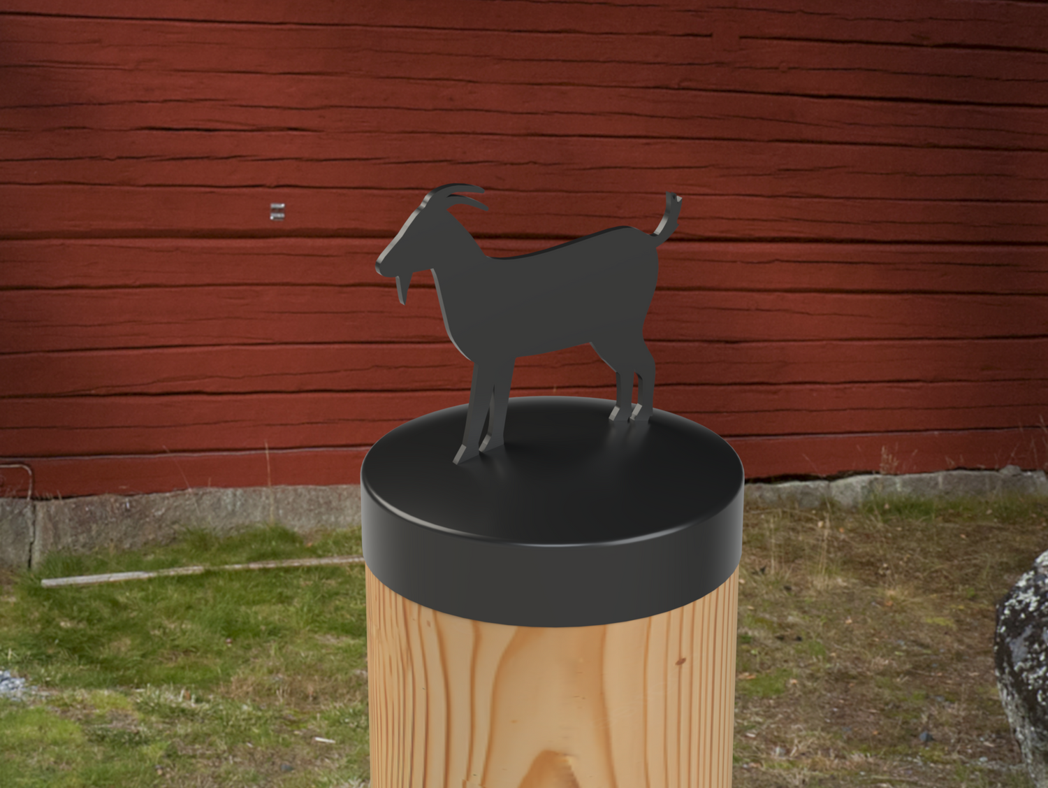 Goat, Round Post Cap (4x4 Round Post Size) - Madison Iron and Wood