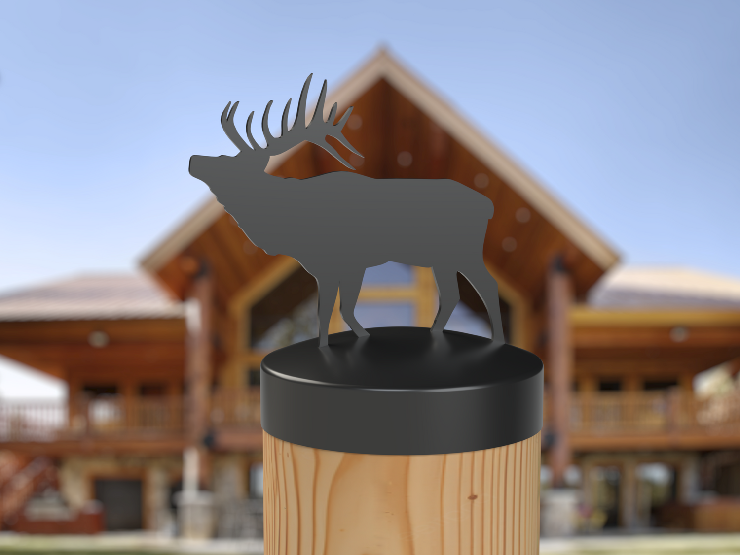 Elk, Round Post Cap (4x4 Round Post Size) - Madison Iron and Wood