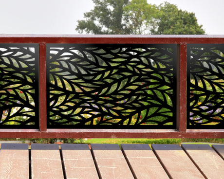 80"x30" - Willow Leaves Fence/Gate Panel Insert - Madison Iron and Wood