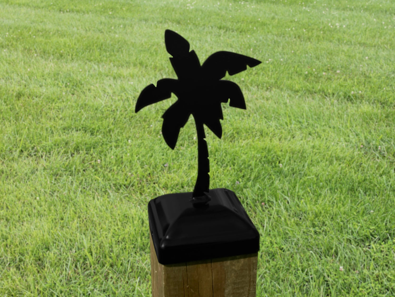 6X6 Palm Tree Post Cap (5.5 x 5.5 Post Size) - Madison Iron and Wood