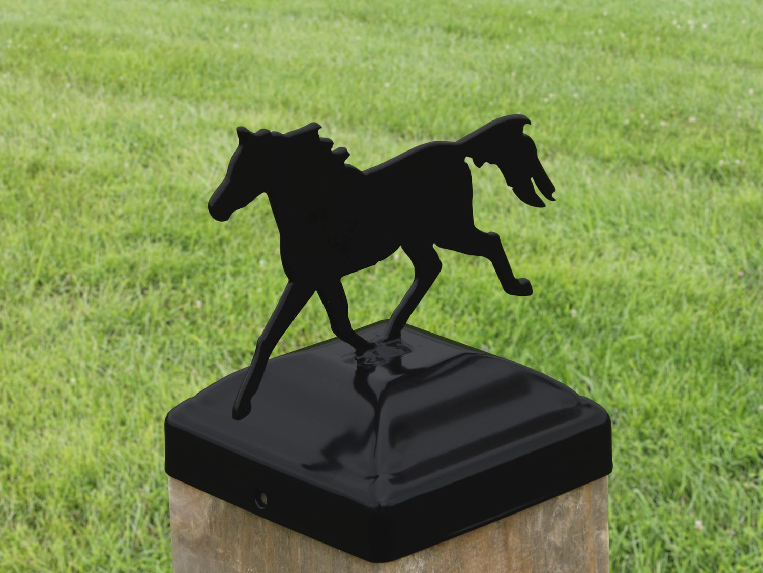 6X6 Trotting Horse Post Cap (5.5 x 5.5 Post Size) - Madison Iron and Wood