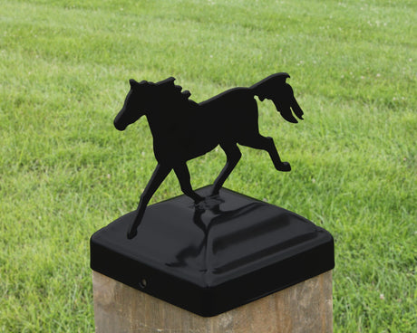 6X6 Trotting Horse Post Cap (5.5 x 5.5 Post Size) - Madison Iron and Wood