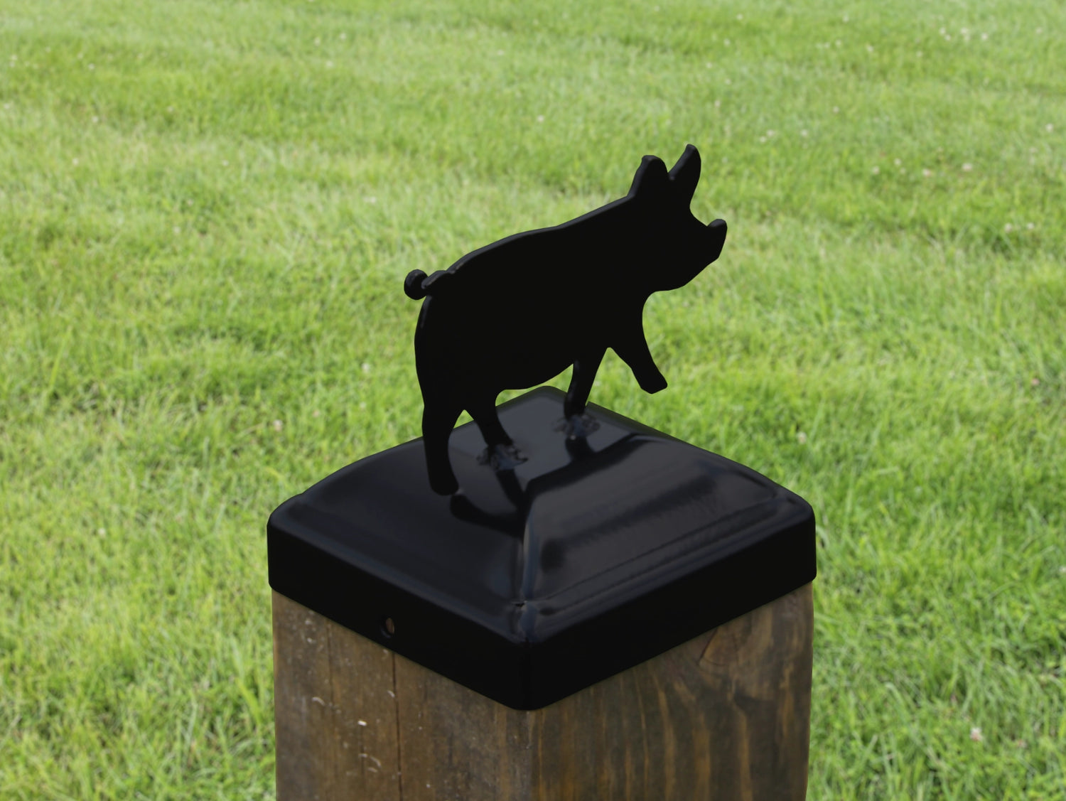 True Size 6x6 Post Cap on the Farm Finial Choice - Madison Iron and Wood
