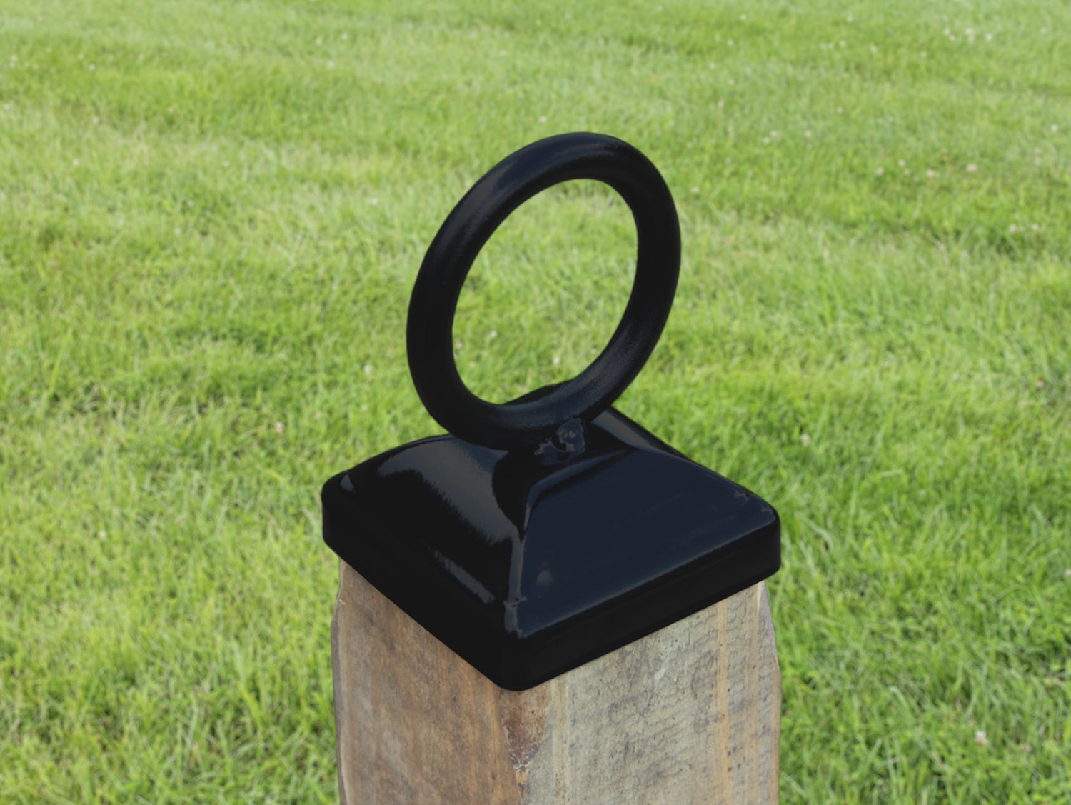 4x4 Nautical Rope Ring Post Cap (3.5 x 3.5 Post Size) - Madison Iron and Wood
