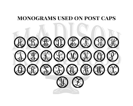 4x6 Monogram Post Cap (3.5 x 5.5 Post Size) - Madison Iron and Wood