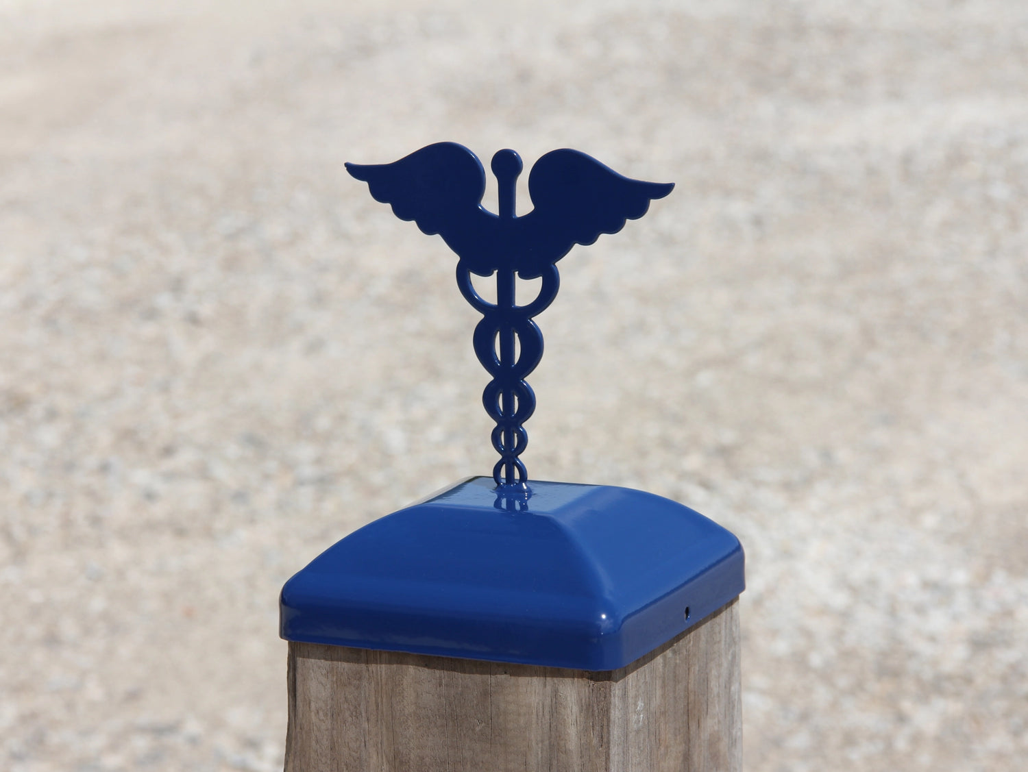 True Size 4x4 Post Caps with Insignia Finial Choice (Military, Medical, Freemason) - Madison Iron and Wood
