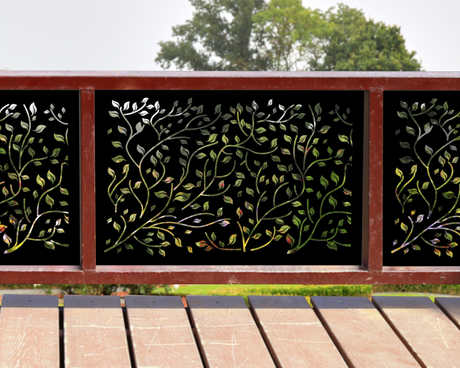 80"x30" - Wind Blown Leaves Fence/Gate Panel Insert - Madison Iron and Wood