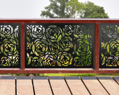 80"x30" - Rose Bush Fence/Gate Panel Insert - Madison Iron and Wood