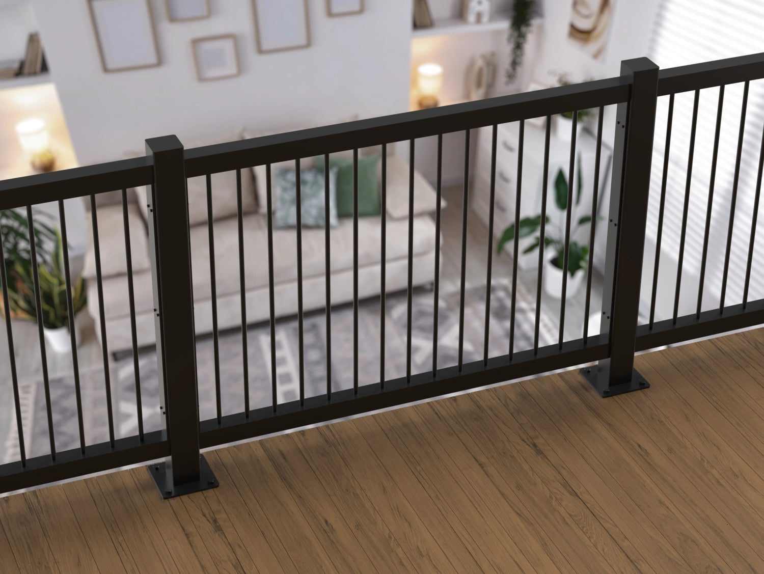 80"x30" - Round Spindle Railing Panel Insert - Madison Iron and Wood