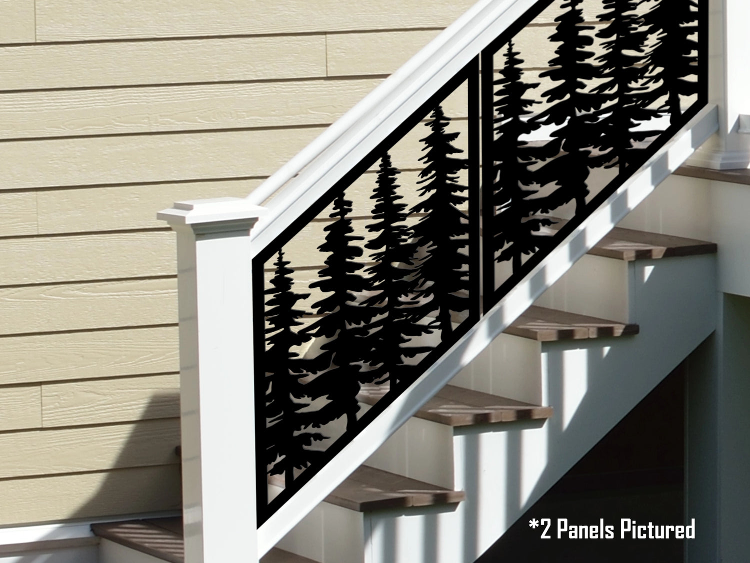 Forest Stair Railing Panel Insert - Madison Iron and Wood