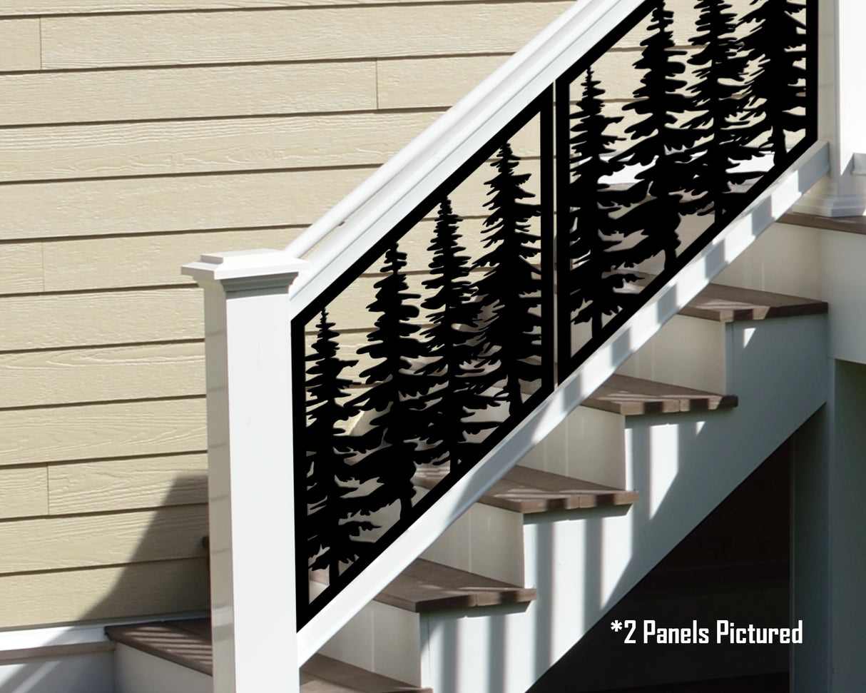 Forest Stair Railing Panel Insert - Madison Iron and Wood