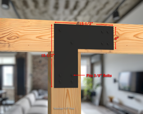 Industrial Style Brackets for 8x8 Dimensional Lumber - Madison Iron and Wood