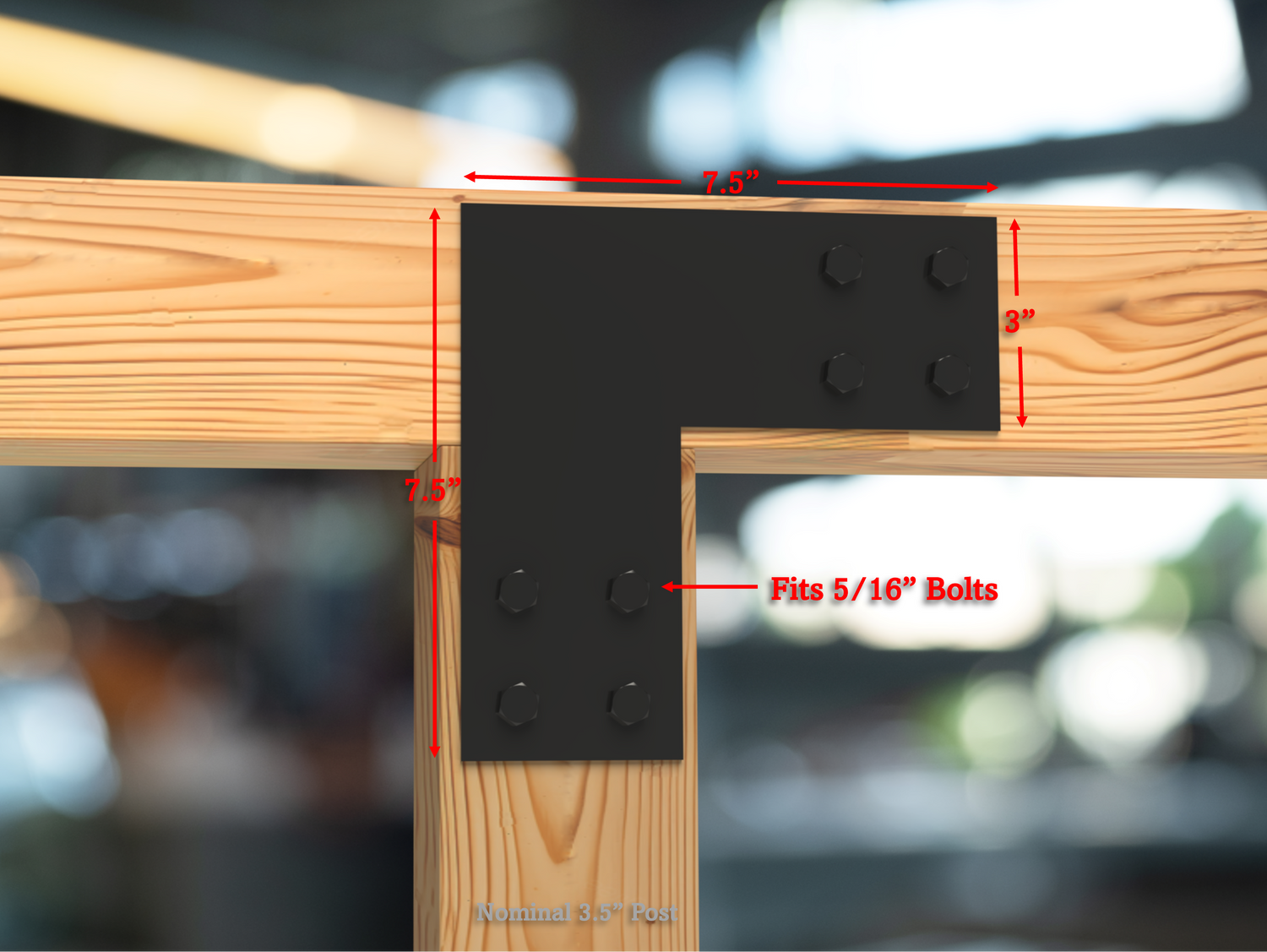 Industrial Style Brackets for 4x4 Dimensional Lumber - Madison Iron and Wood