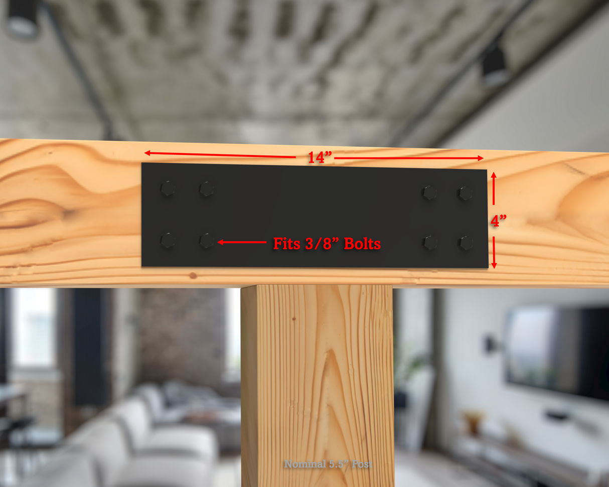 Industrial Style Brackets for 6x6 Dimensional Lumber - Madison Iron and Wood