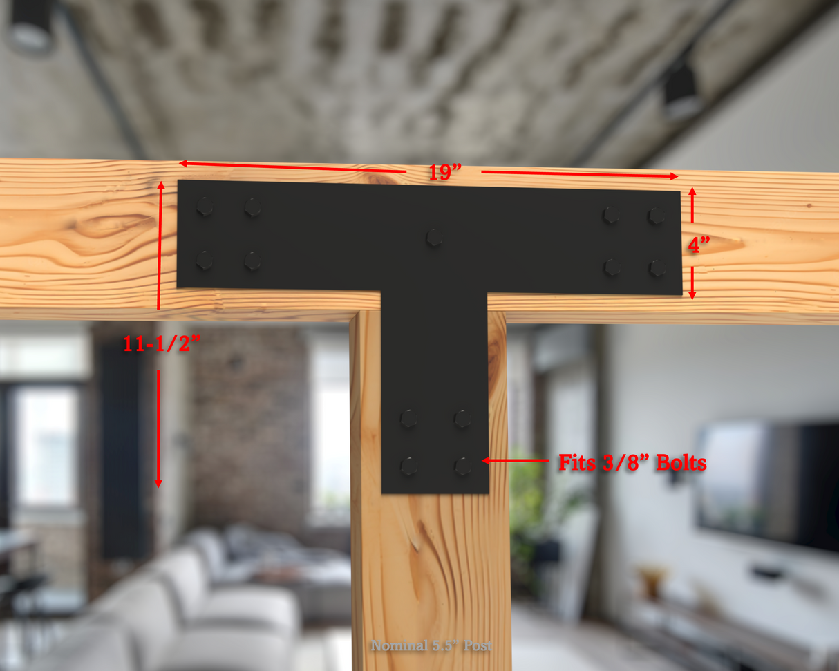 Industrial Style Brackets for 6x6 Dimensional Lumber - Madison Iron and Wood