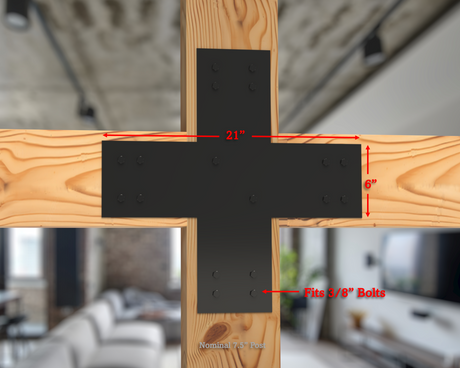 Industrial Style Brackets for 8x8 Dimensional Lumber - Madison Iron and Wood