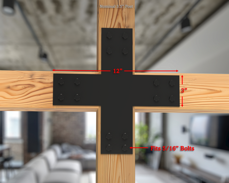 Industrial Style Brackets for 4x4 Dimensional Lumber - Madison Iron and Wood