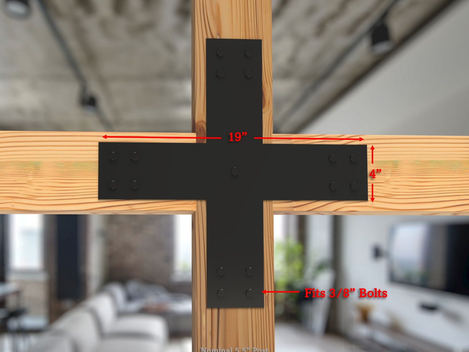 Industrial Style Brackets for 6x6 Dimensional Lumber - Madison Iron and Wood