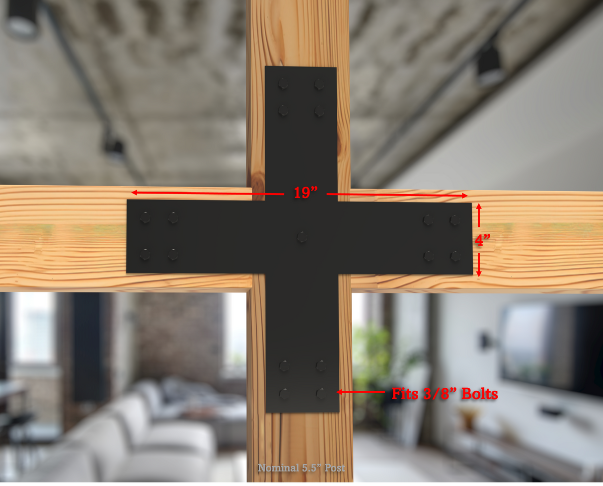 Industrial Style Brackets for 6x6 Dimensional Lumber - Madison Iron and Wood