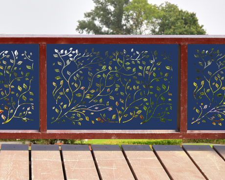 80"x30" - Wind Blown Leaves Fence/Gate Panel Insert - Madison Iron and Wood