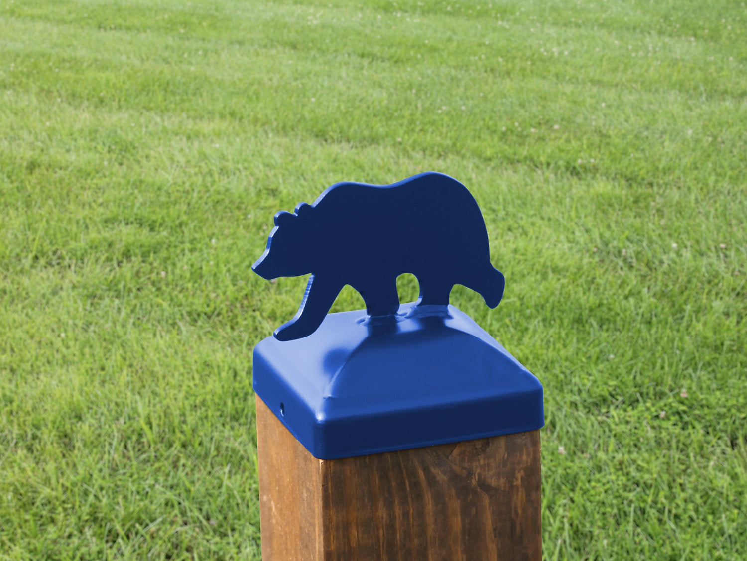 6X6 Bear Walking Post Cap (5.5 x 5.5 Post Size) - Madison Iron and Wood