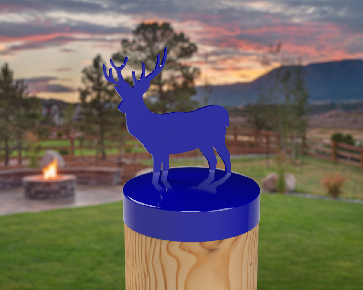 Deer, Round Post Cap (4x4 Round Post Size) - Madison Iron and Wood