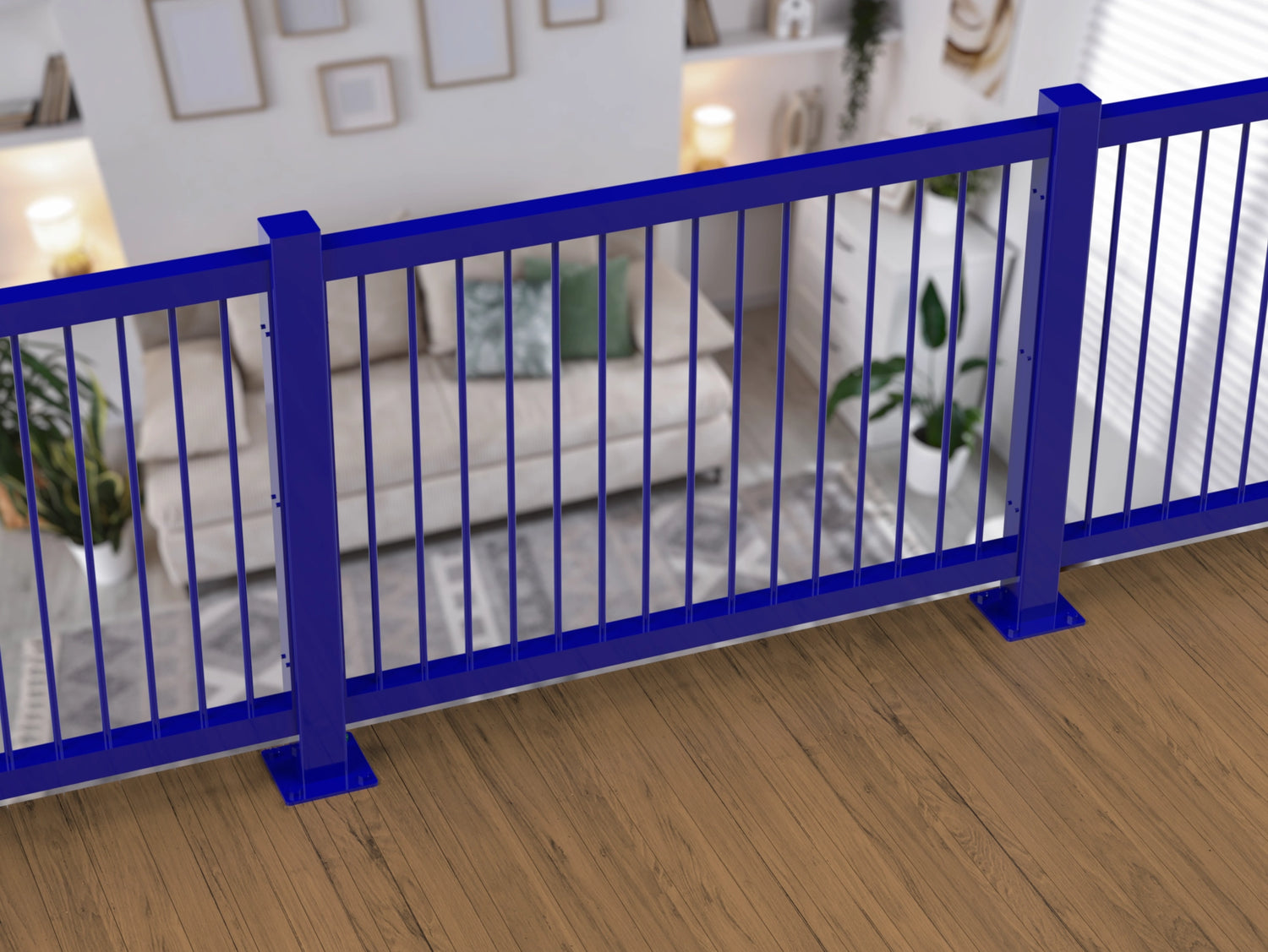 80"x30" - Round Spindle Railing Panel Insert - Madison Iron and Wood