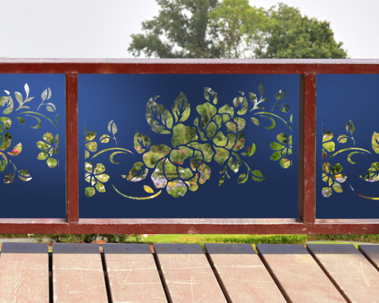 80"x30" - Floral Design Metal Fence/Gate Panel Insert - Madison Iron and Wood