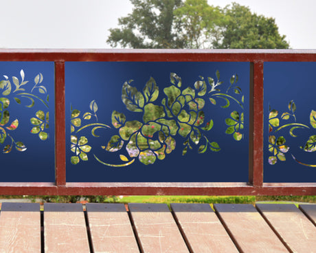 80"x30" - Floral Design Metal Fence/Gate Panel Insert - Madison Iron and Wood