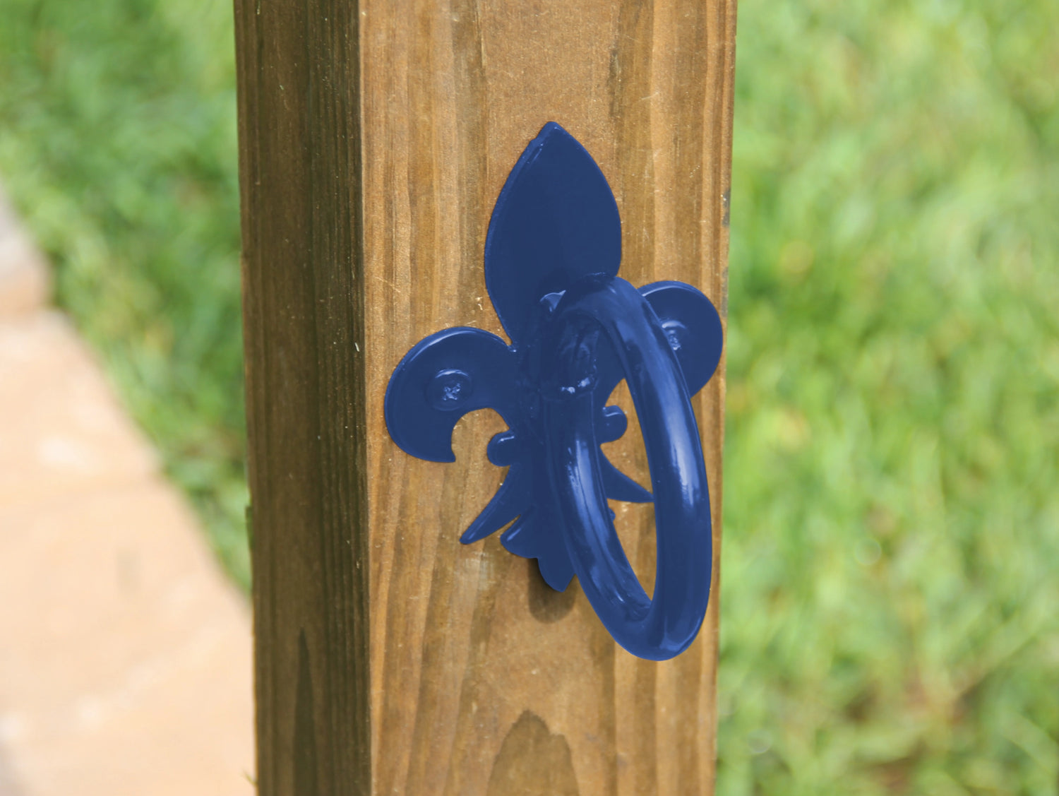 Fleur De Lis Nautical Rope Ring, String Light holder (3 sizes available) - Madison Iron and Wood