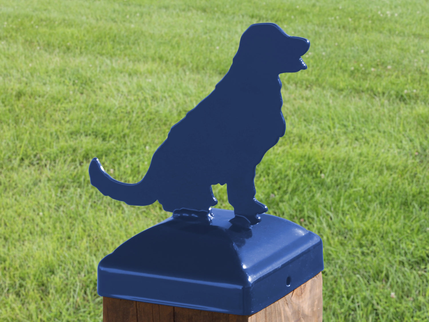 6X6 Golden Retriever Post Cap (5.5 x 5.5 Post Size) - Madison Iron and Wood